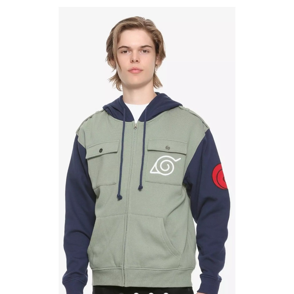 Naruto Shippuden Kakashi Hatake Full Zip Hoodie Hot Topic Men's Unisex Medium‎